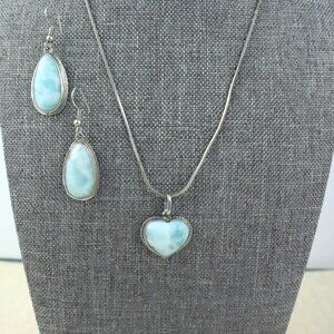 Larimar & Silver Necklace and Earrings